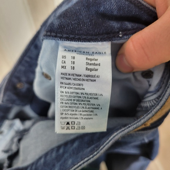 American Eagle Next Level Stretch Festival Flare Jeans Blue Size 18 Bootcut - Picture 10 of 12